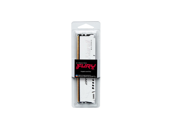 Memoria DIMM Kingston Fury Beast DDR5, PC5-44800 (5600 MHz), CL 36, 16GB. Color Blanco.