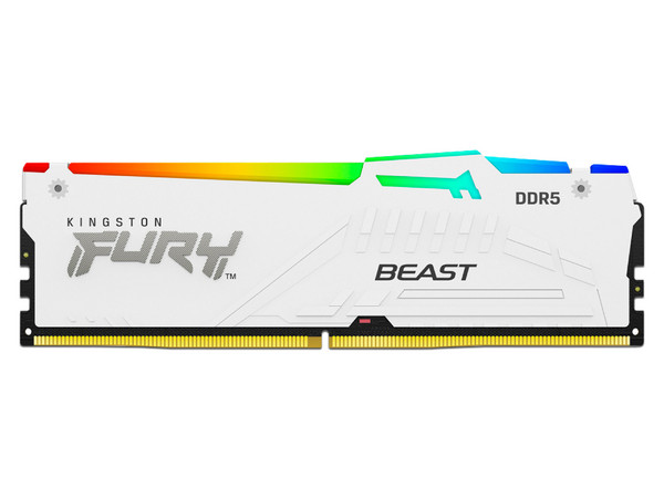 Memoria DIMM Kingston Fury Beast White RGB DDR5, PC5-44800 (5600MHz), CL36, 32 GB.