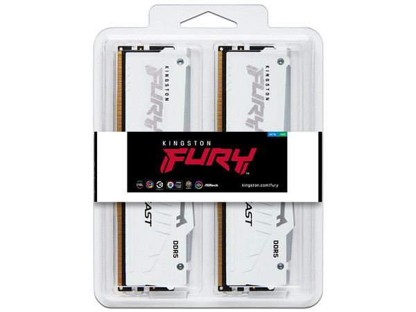 Memoria DIMM Kingston FURY Beast White, PC5-44800 (5600MHz), CL36, 32GB (2 x 16 GB).