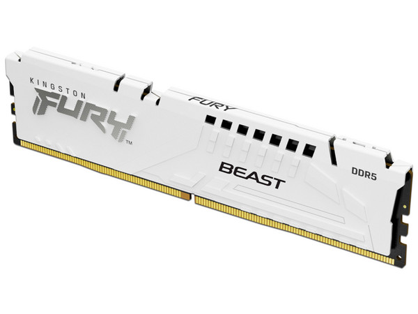 Memoria DIMM Kingston Fury Beast, DDR5 PC5-44800 (5600MHz), CL40, 16GB. Color Blanco.