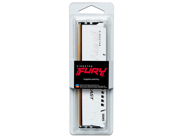 Memoria DIMM Kingston Fury Beast, DDR5 PC5-44800 (5600MHz), CL40, 32GB, Color Blanco.