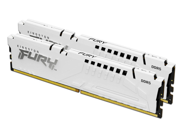 Kit de Memoria DIMM Kingston Fury Beast DDR5, PC5-44800 (5600MHz), CL40, 32 GB (2 x 16GB). Color Blanco.