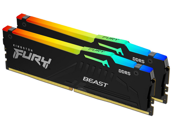 Memoria RAM Kingston DDR5, 16 GB, DIMM, 6000 MT/s, Fury Renegade RGB, XMP, Kit 2x8 GB, Modelo KF560C30BBEAK2-16.