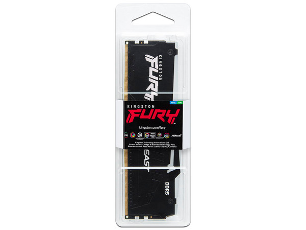 Memoria DIMM Kingston FURY Beast Black RGB, DDR5 PC5-48000 (6000MHz), CL36, 16GB (2x8GB)