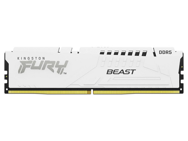 Memoria DIMM Kingston Fury Beast, DDR5 PC5-48000 (6000MHz), CL36, 16GB. Color Blanco.