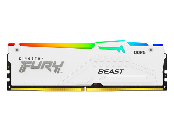 Memoria DIMM Kingston FURY Beast White RGB, DDR5 PC5-48000 (6000MHz), CL36, 16GB.