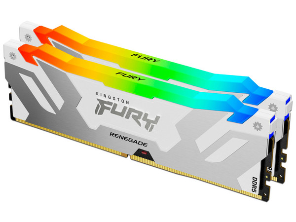 Memoria RAM Kingston Fury Renegade RGB DDR5 PC5-44800 (6400MHz), CL 32, 32GB (2 x 16GB), Color Blanco.