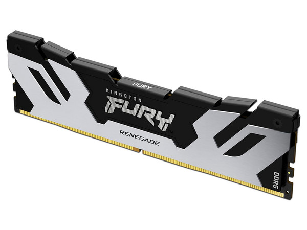 Memoria DIMM Kingston Fury Renegade, DDR5 PC5-57600 (7200 MHz), CL38, 24GB. Color Negro/Plateado.