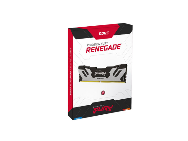 Memoria RAM Kingston DDR5 UDIMM 24GB, CL38, 8000MT/s, Fury Renegade, Modelo KF580C38RS-24, Color Silver.