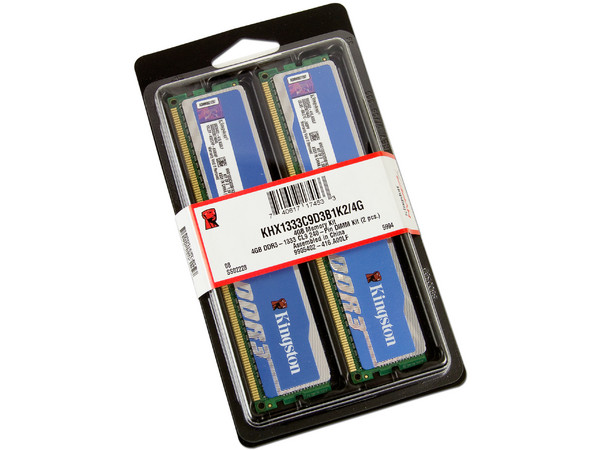 Memoria Kingston HyperX blu DDR3 1333 MHz, CL9, 4GB (2 x 2GB), Kit con dos piezas de 2GB