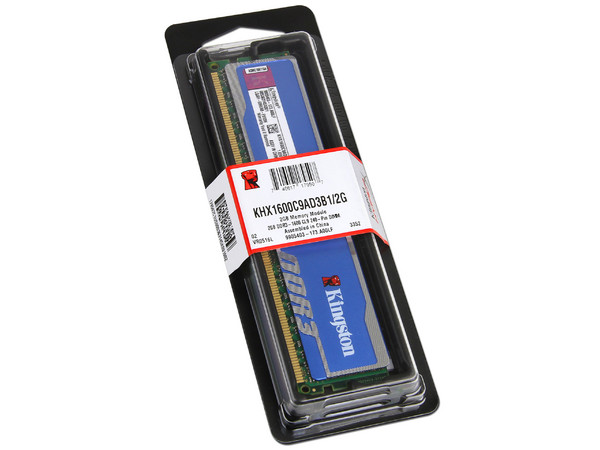 Memoria Kingston HyperX blu DDR3, PC3-12800 (1600MHz) CL9, 2GB