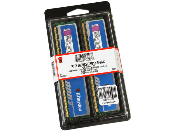Memoria Kingston HyperX blu DDR3 PC3-12800 (1600MHz), CL9, 4GB (2 x 2GB), Kit con dos piezas de 2GB