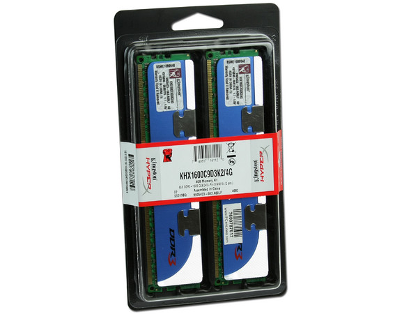 Memoria Kingston HyperX de 4GB (2x2GB) DDR3 1600MHz (PC3-12800),
Cas Latency: 9, Voltaje: 1.9V,
Modelo: KHX1600C9D3K2/4G
