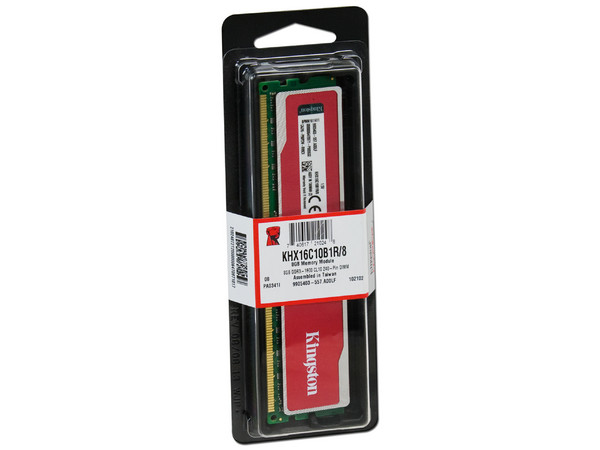 Memoria Kingston HyperX red DDR3, PC3-12800 (1600 MHz) CL10, 8 GB.