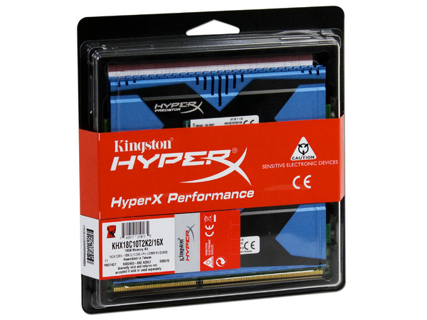 Memoria Kingston HyperX Predator DDR3 PC3-14900 (1866 MHz), CL10, 16 GB (2 x 8 GB), Kit con dos piezas de 8 GB.