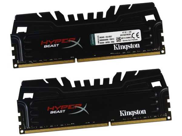 Memoria Kingston HyperX Beast DDR3 PC3-14900 (1866 MHz), CL9, 8 GB (2 x 4 GB), Kit con dos piezas de 4 GB.