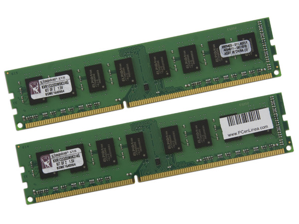 Memoria Kingston 4GB (2 x 2GB) DDR3 (1333 MHz - PC3-10600), Kit con dos piezas de 2GB