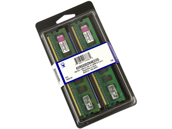 Memoria Kingston 2GB DDR2 (533Mhz - PC2-4200), Kit con dos piezas de 1GB.