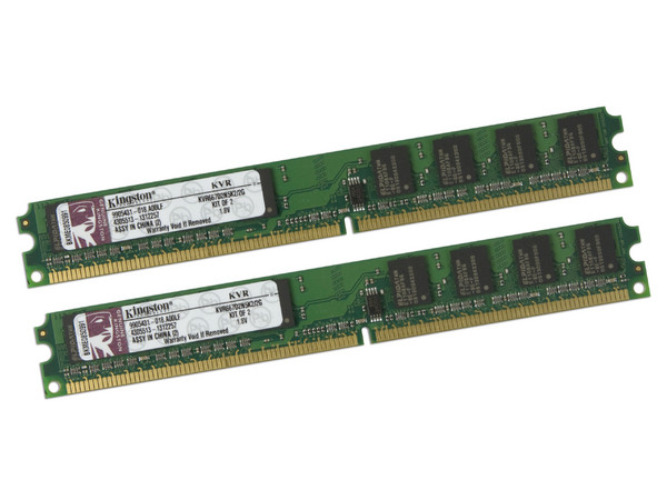 Memoria Kingston 2GB (2 x 1GB) DDR2 SDRAM (667MHz - PC2-5300) Dual Channel, Kit con dos piezas de 1GB