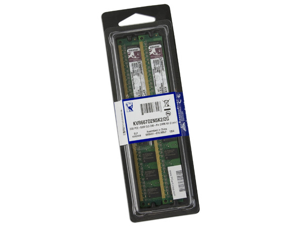 Memoria Kingston 2GB (2 x 1GB) DDR2 SDRAM (667MHz - PC2-5300) Dual Channel, Kit con dos piezas de 1GB