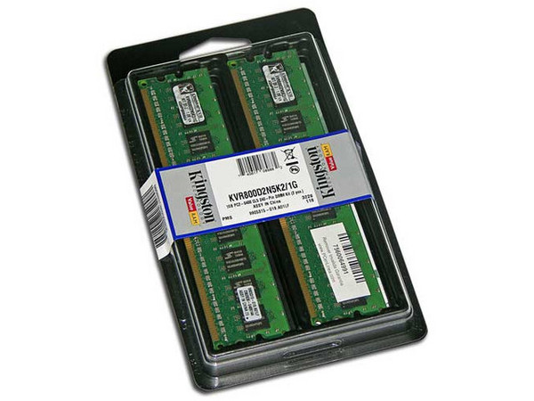 Memoria Kingston ValueRAM 1GB (2 x 512MB) DDR2 SDRAM (800Mhz - PC2-6400) Dual Channel, Kit con dos piezas de 512 MB