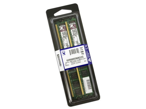 Memoria Kingston 2GB (2 x 1GB) DDR2 SDRAM (800Mhz - PC2-6400) Dual Channel, Kit con dos piezas de 1GB