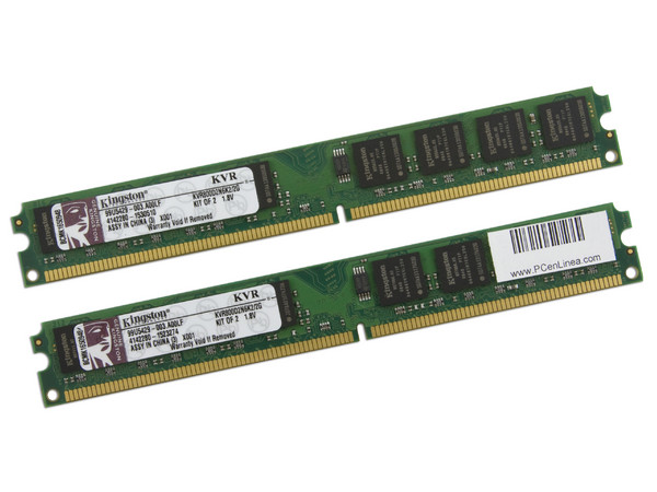 Memoria Kingston 2GB (2 x 1GB) DDR2 SDRAM (800Mhz - PC2-6400) Dual Channel, Kit con dos piezas de 1GB