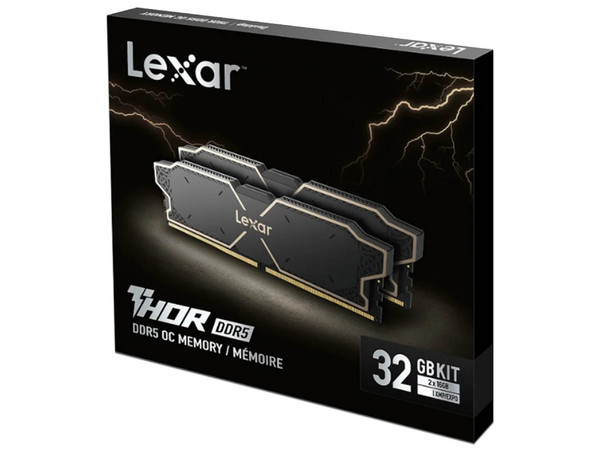 Memoria DIMM LEXAR THOR, DDR5 PC5-48000 (6000MHz), CL38, 32GB (2 x 16GB).