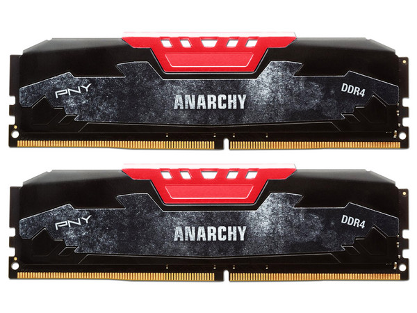 Memoria PNY Anarchy, DDR4 PC4-17000 (2133 MHz), CL15, 16GB (2 x 8GB), Kit con dos piezas de 8GB.