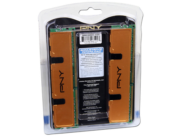 Memoria PNY Optima, 8GB DDR3 (1333MHz - PC3 10666), Kit con 2 piezas de 4GB