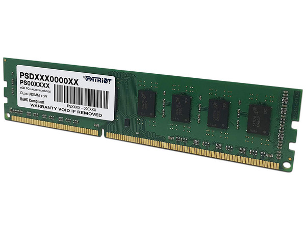 Memoria DIMM Patriot Signature DDR3 PC3-10600 (1333MHz), CL 9, 4GB.
