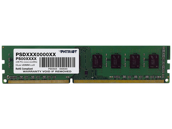 Memoria DIMM Patriot Signature DDR3 PC3-10600 (1333MHz), CL 9, 4GB.