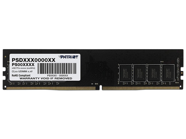 Memoria DIMM Patriot Signature DDR4 PC4-19200 (2400MHz), CL17, 8GB. Color Negro.