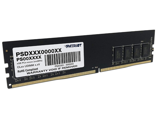 Memoria DIMM Patriot Signature DDR4 PC4-19200 (2400MHz), CL17, 8GB. Color Negro.