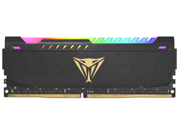 Memoria DIMM Patriot Viper Steel RGB, DDR4 PC4-25600 (3200MHz), CL18, 8GB.