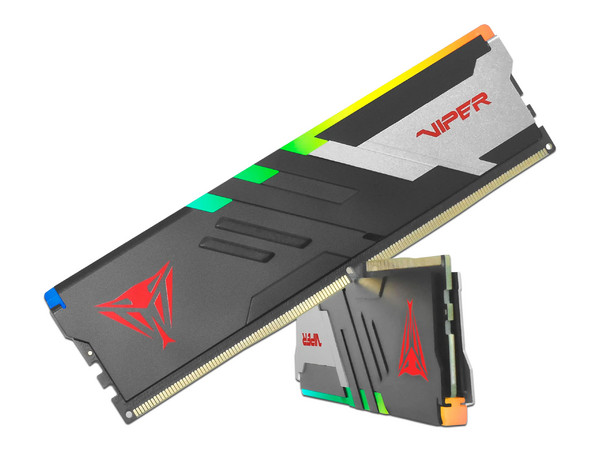 Kit de Memorias DIMM Patriot Viper Venom RGB, DDR5 PC5-44800 (5600MHz), CL 40, 64GB (2 x 32GB). Color Negro.
