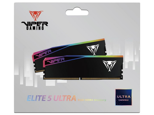 Memoria DIMM Patriot VIPER ELITE 5 ULTRA RGB, DDR5 PC5-51200 (6400MHz), CL32, 32GB (2 x 16GB).