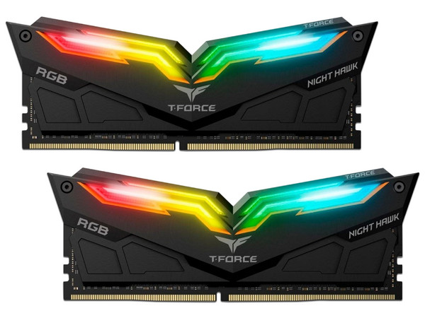 Memoria RAM Team Group T-Force Night Hawk RGB, 16 GB (2 x 8GB), DDR4, 3000MHz (PC4-24000), Non ECC, CL16.