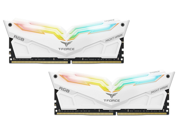 Memoria DIMM TeamGroup T-Force Nigth Hawk RGB DDR4 PC4-24000 (3200MHz), 16 GB (2 x 8GB). Color Blanco.