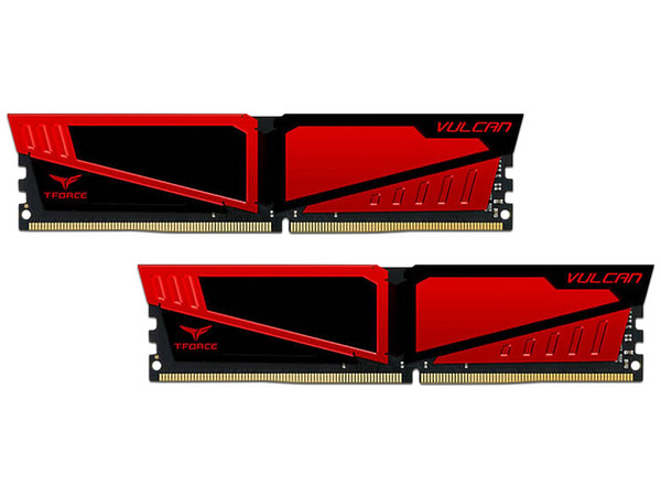 Memoria TeamGroup T-Force Vulcan 16 GB DDR4 PC4-19200(2400 MHz), CL16, 16 GB (2 x 8 GB). Color Rojo.
