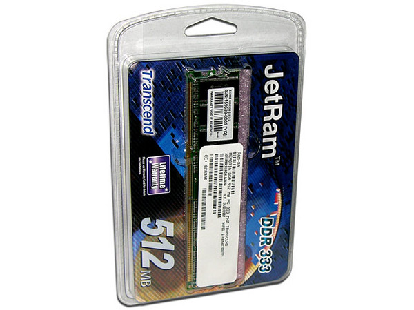 Memoria TRANSCEND DDR DIMM PC2700 (333Mhz), 512MB