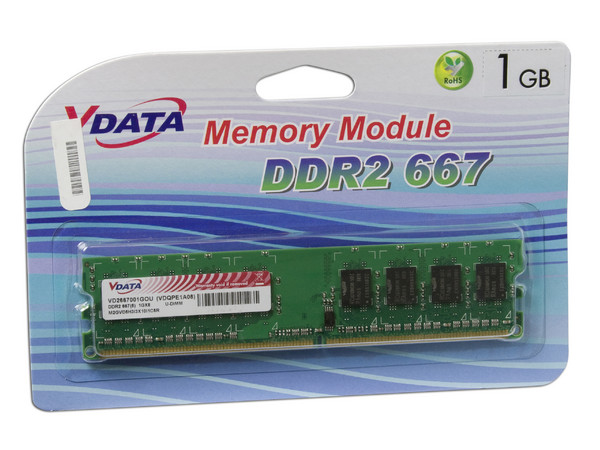Memoria VDATA DDR2, PC2-5300 (667Mhz), 1GB