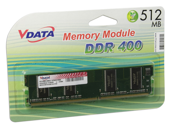 Memoria VDATA DDR DIMM PC3200 (400MHz), 512MB