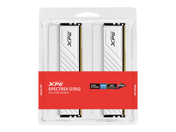 Kit de Memoria XPG SPECTRIX D35G RGB DDR4 3600 MHz, 32 GB (2 x 16 GB), 288 pines, Color Blanco.