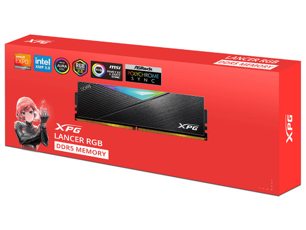 Memoria RAM XPG Lancer RGB AX5U6400C3232G-CLARBK de 32GB, DDR5 6400MHz CL32, XMP/EXPO, Color Negro.