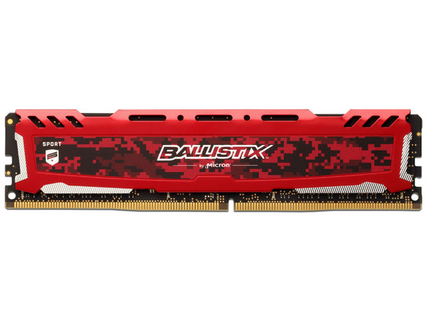 Memoria Crucial Ballistix Sport DDR4 PC4-24000 (3000MHz), CL15, 8GB. Color Rojo.