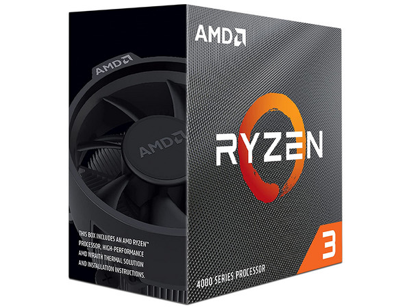 Procesador AMD Ryzen 3 4100 de Cuarta Generación, 
3.8 GHz (hasta 4.0 GHz), 
Sin Gráficos Integrados y Con Disipador, 
Socket AM4, 
Caché 4MB, Quad-Core, 65W.