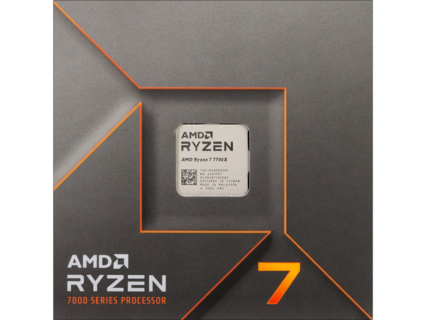 Procesador AMD Ryzen 7 7700X de Séptima Generación, 
4.5 GHz (hasta 5.4 GHz), 
Con Gráficos AMD Radeon Graphics y sin Disipador, 
Socket AM5, 
Caché 32MB, 8 Núcleos, 105W.