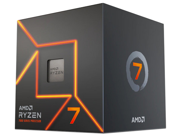 Procesador AMD Ryzen 7 7700 de Séptima Generación, 
3.8 GHz (hasta 5.3 GHz), 
Con Gráficos AMD Radeon Graphics y Con Disipador, 
Socket AM5, 
Caché 32MB, Octa-Core, 16 Hilos, 65W.