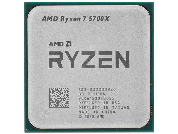 Procesador AMD Ryzen 7 5700X de Quinta Generación, 
3.4 GHz (hasta 4.6 GHz), 
Sin Gráficos integrados y sin Disipador, 
Socket AM4, 
Caché 32MB, 65W, 
Octa-Core, Bulk Sin Caja.